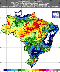 Semana deve ter maiores volumes de chuva concentrados na Região Norte e no centro-norte de Mato Grosso
