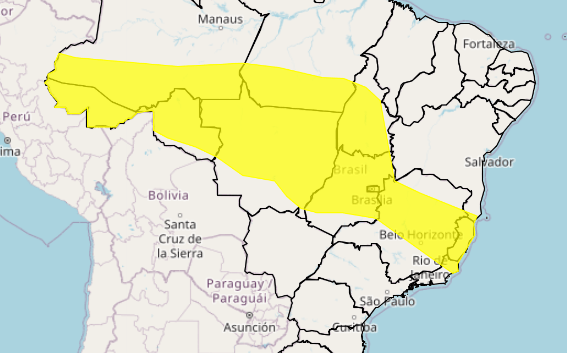 Chuvas fortes e risco de granizo: Inmet alerta Mato Grosso, Minas Gerais, Goiás, Acre, Amazonas e Espírito Santo