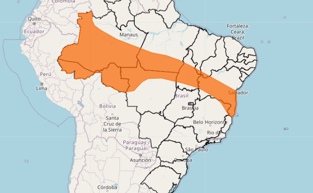 Áreas das regiões Norte e Nordeste e norte de Mato Grosso seguem com alerta de perigo para chuvas intensas