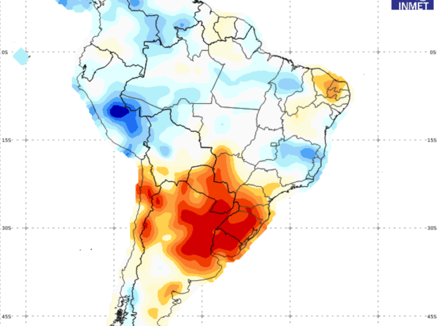Inmet: Calor intenso atinge o Sul do Brasil e Mato Grosso do Sul a partir desta 6ª feira (27)