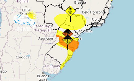 Fim de semana tem baixa umidade em SP, MG, MS e PR e alerta de tempestade da Região Sul