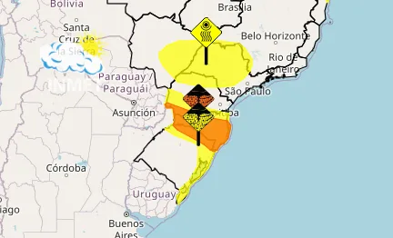 Fim de semana tem baixa umidade em SP, MG, MS e PR e alerta de tempestade da Região Sul